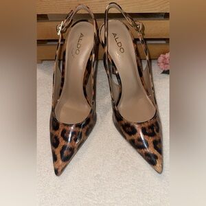 COPY - ALDO- Stessysling Slingback Heels with cheetah print SIZE 7 1/2